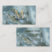 Türkisblau-Risse, graue blaue Marmorverkleidung   Visitenkarte (Vorne/Hinten)