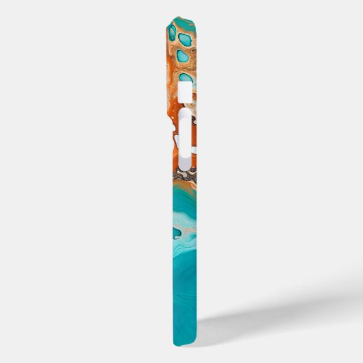 Türkisblau, Rost und Goldfarbe abstrakt Case-Mate iPhone Hülle (Rückseite / Links)