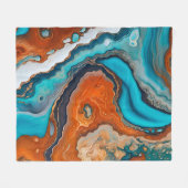 Türkisblau, Rost und Goldfarbe abstrakt Fleecedecke (Vorderseite (Horizontal))