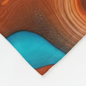 Türkisblau, Rost und Goldfarbe abstrakt Fleecedecke (Ecke)