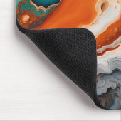Türkisblau, Rost und Goldfarbe abstrakt Mousepad (Ecke)
