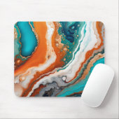 Türkisblau, Rost und Goldfarbe abstrakt Mousepad (Mit Mouse)
