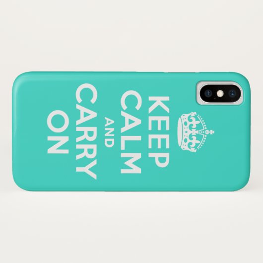 Türkisblau ruhig bleiben und weiter fahren Case-Mate iPhone hülle (Rückseite (Horizontal))