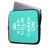 Türkisblau ruhig bleiben und weiter fahren laptopschutzhülle (Vorderseite Links)