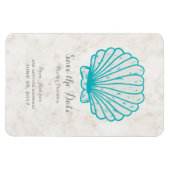 Türkisblau Rustikale Seashell Save the Date Magnet (Horizontal)