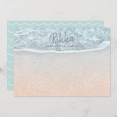 Türkisblau Sandy Beach Handmade Schmuck Mitteilungskarte (Vorne/Hinten)