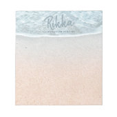 Türkisblau Sandy Beach Handmade Schmuck Notizblock (Vorderseite)