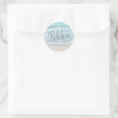 Türkisblau Sandy Beach Handmade Schmuck Runder Aufkleber (Tasche)