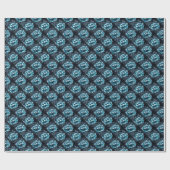 Türkisblau, schwarz geschenkpapier (Flach)