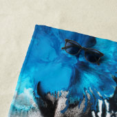 Türkisblau, Schwarz und Weiß Abstrakt Strandtuch (Beispiel)