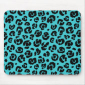 Türkisblau-schwarzer Leopard Mousepad (Vorne)