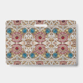 Türkisblau, silber, bordeauxrot, pink, böhmisch ausweis (Rückseite)