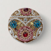 Türkisblau, silber, bordeauxrot, pink, böhmisch button (Vorderseite)