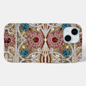 Türkisblau, silber, bordeauxrot, pink, böhmisch Case-Mate iPhone hülle (Rückseite (Horizontal))
