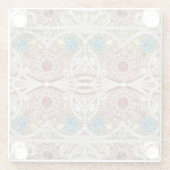 Türkisblau, silber, bordeauxrot, pink, böhmisch glasuntersetzer (Rückseite)