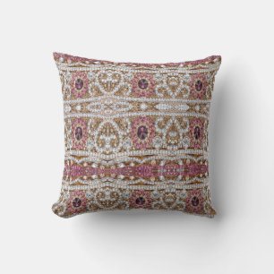 Türkisblau, silber, bordeauxrot, pink, böhmisch kissen