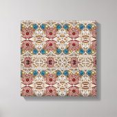 Türkisblau, silber, bordeauxrot, pink, böhmisch leinwanddruck (Vorderseite)