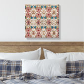 Türkisblau, silber, bordeauxrot, pink, böhmisch leinwanddruck (Insitu (Schlafzimmer))