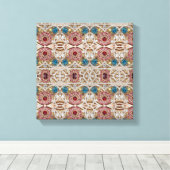 Türkisblau, silber, bordeauxrot, pink, böhmisch leinwanddruck (Insitu (Holzboden))