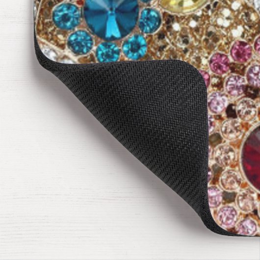 Türkisblau, silber, bordeauxrot, pink, böhmisch mousepad (Ecke)