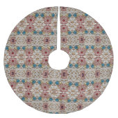 Türkisblau, silber, bordeauxrot, pink, böhmisch polyester weihnachtsbaumdecke (Vorderseite)