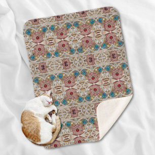 Türkisblau, silber, bordeauxrot, pink, böhmisch sherpadecke