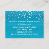 Türkisblau & Silberfetti-Punkte - Empfang Begleitkarte (Rückseite)