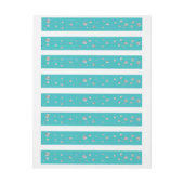 Türkisblau Silver Glitzer Modernes Party Rundum-Adressaufkleber (Bogen)