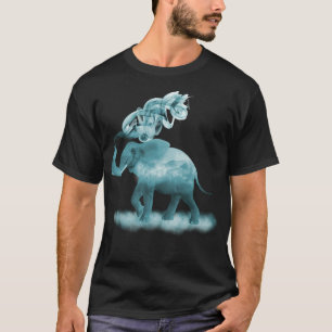 Türkisblau Smoky bedeckter Elefant T-Shirt