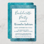 Türkisblau Sparkor Junggeselinnen-Abschied Einladung (Vorne/Hinten)