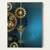Türkisblau-Steppdecke mit Gears Planer (Rückseite)