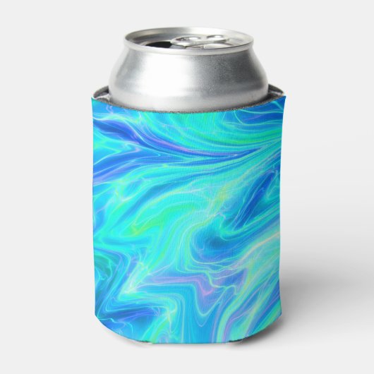 Türkisblau Tropenblau Abstrakt Dosenkühler (Kanne Vorderseite)