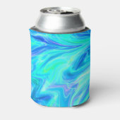 Türkisblau Tropenblau Abstrakt Dosenkühler (Kanne Rückseite)