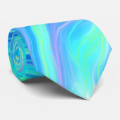 Türkisblau Tropenblau Abstrakt Krawatte (Gerollt)