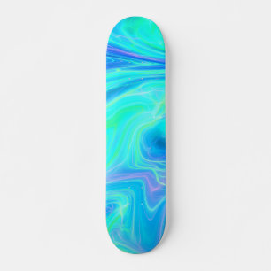 Türkisblau Tropenblau Abstrakt Skateboard