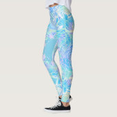 Türkisblau, türkisblau, Aquarell, handgezeichnet M Leggings (Links)