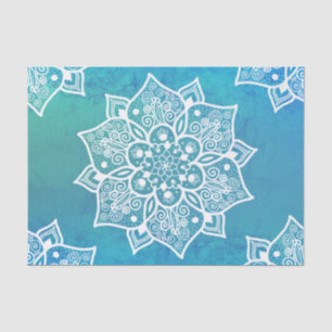Türkisblau, türkisblau, Ober, Mandala Seidenpapier
