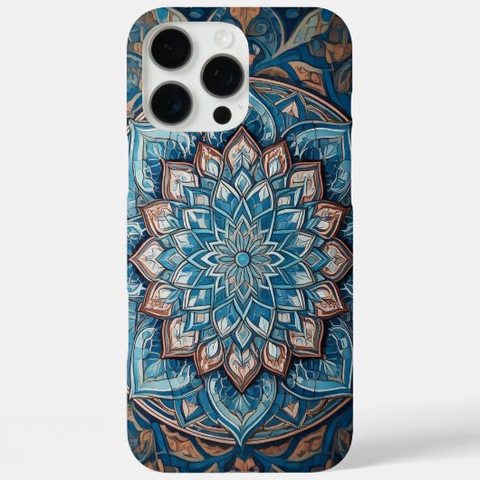 Türkisblau Türkisches Mandala Muster Case-Mate iPhone Hülle (Rückseite)