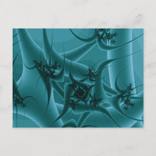 Türkisblau und Aquamarines Fraktal Art Design. Postkarte