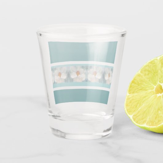 Türkisblau und glatt schnapsglas (Rückseite)