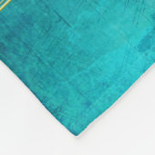 Türkisblau und goldener Baum des Lebens Fleecedecke (Ecke)