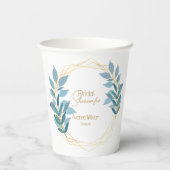 Türkisblau und goldfarben pappbecher (Rückseite)