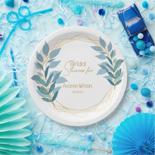 Türkisblau und goldfarben pappteller (Party)