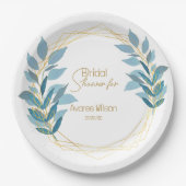 Türkisblau und goldfarben pappteller (Vorderseite)