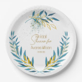 Türkisblau und goldfarben pappteller (Vorderseite)