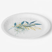 Türkisblau und goldfarben pappteller (Schrägansicht)