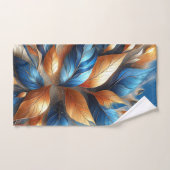 Türkisblau und Kupfer Blätter Abstrac Handtuch Set (Handtuch)