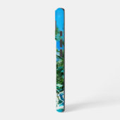 Türkisblau und Meeresalgen grün iPhone 16 Hülle (Linke Seite)