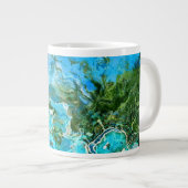 Türkisblau und Meeresalgen grün Jumbo-Tasse (Vorderseite Rechts)