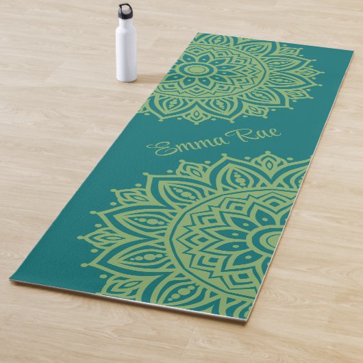 Türkisblau und Meeresgrün Mandala Blume Yogamatte (Beispiel)